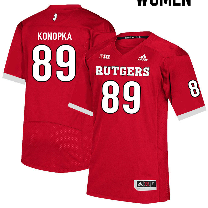 Women #89 Victor Konopka Rutgers Scarlet Knights College Football Jerseys Sale-Scarlet